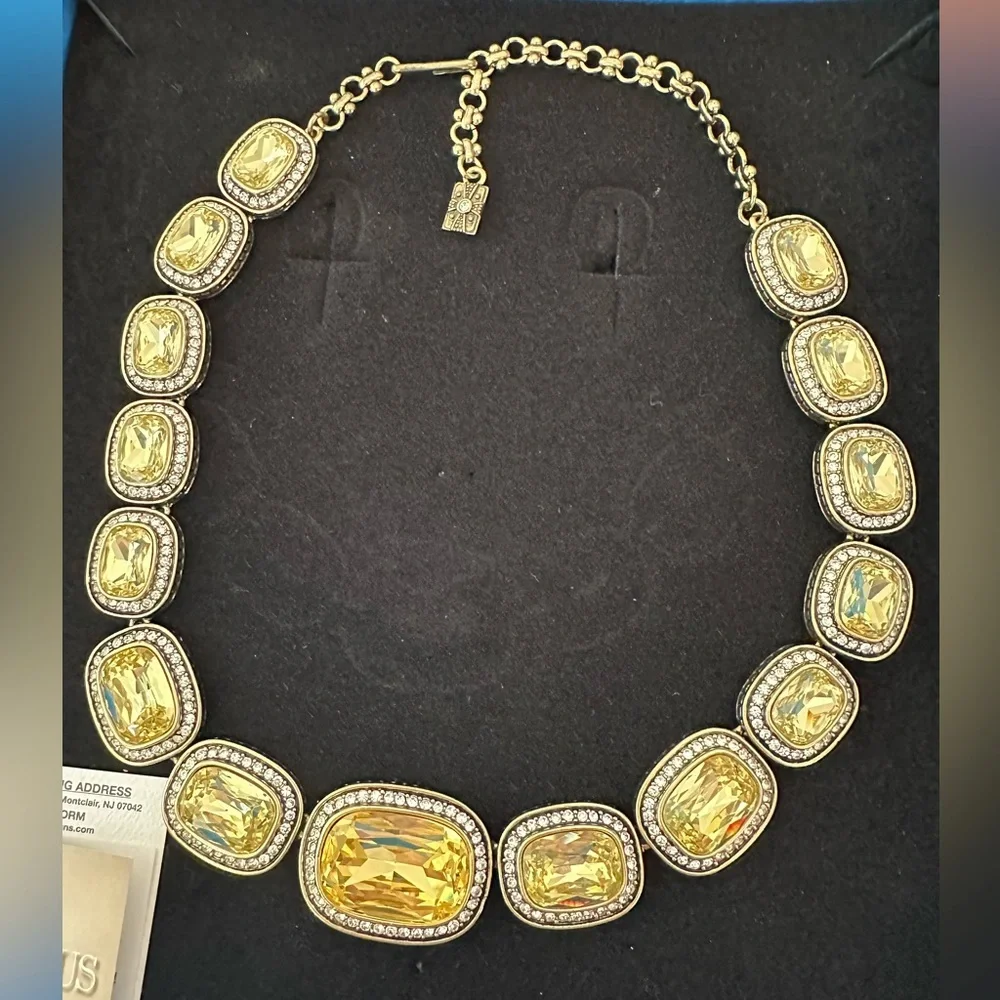 Beyond Gorgeous HEIDI DAUS Vintage Necklace  Citron Crystal 16-20